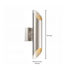 Skyler 16.5 in. Satin Platinum LED Outdoor Wall Lamp by Designers Fountain -Designers Fountain Shop satin platinum designers fountain outdoor sconces led6092 sp 40 1000