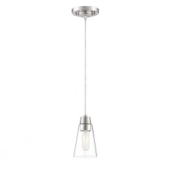 Echo Satin Platinum Mini Pendant by Designers Fountain