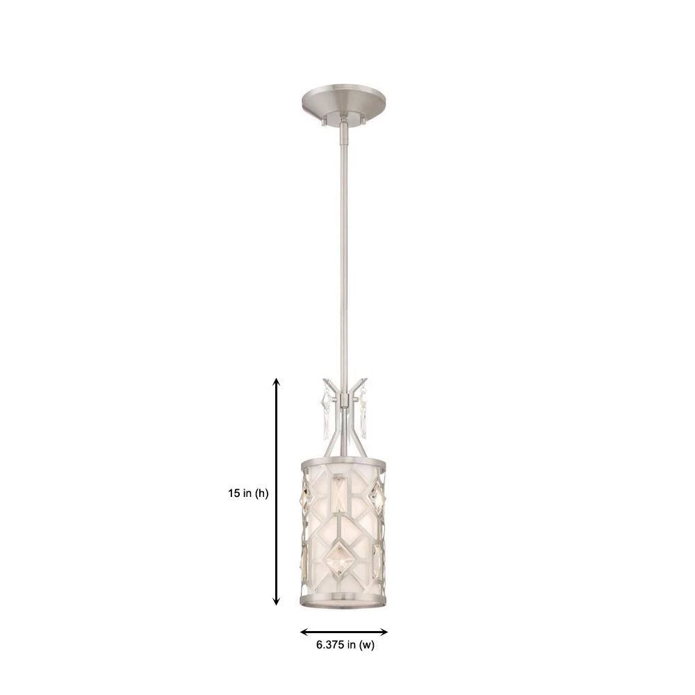 Brentwood 1-Light Satin Platinum Mini Pendant by Designers Fountain 6 Brentwood 1-Light Satin Platinum Mini Pendant by Designers Fountain - Image 4