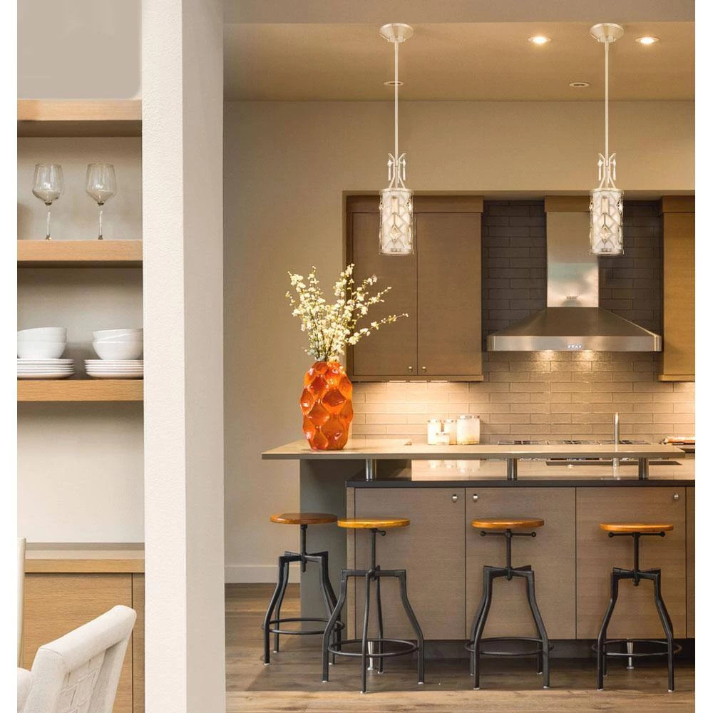 Brentwood 1-Light Satin Platinum Mini Pendant by Designers Fountain 4 Brentwood 1-Light Satin Platinum Mini Pendant by Designers Fountain - Image 2