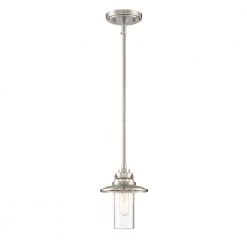 Dover 1-Light Satin Platinum Mini-Pendant by Designers Fountain