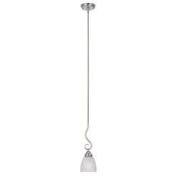 Stratton 1-Light Satin Platinum Hanging Pendant by Designers Fountain