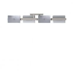 33.75 in. Meridian 4-Light Satin Platinum Retro Modern Bathroom Vanity Light with White Opal Glass Shades by Designers Fountain -Designers Fountain Shop satin platinum designers fountain vanity lighting 6714 sp 1f 1000