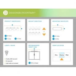 27.5 in. Kaden 4-Light Satin Platinum Modern Bathroom Vanity Light with Etched Opal Glass Shades by Designers Fountain -Designers Fountain Shop satin platinum designers fountain vanity lighting 69604 sp 31 1000