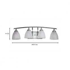 29.25 in. Tackwood 4-Light Satin Platinum Contemporary Bathroom Vanity Light with Alabaster Glass Shades by Designers Fountain -Designers Fountain Shop satin platinum designers fountain vanity lighting 82904 sp 1d 1000
