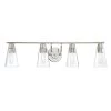 35 in. Echo 4-Light Satin Platinum Modern Bathroom Vanity Light with Clear Glass Shades by Designers Fountain -Designers Fountain Shop satin platinum designers fountain vanity lighting 87804 sp 64 1000