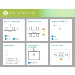 23 in. Liam 3-Light Satin Platinum Transitional Bathroom Vanity Light with Clear Glass Shades by Designers Fountain -Designers Fountain Shop satin platinum designers fountain vanity lighting 93003 sp 76 1000