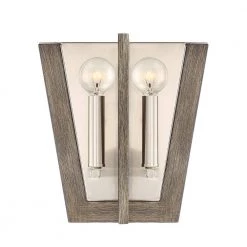 9.5 in. 2-Light Satin Platinum and Urban Slate Wood Wall Mount Sconce Light by Designers Fountain -Designers Fountain Shop satin platinum designers fountain vanity lighting 93702 sp a0 1000
