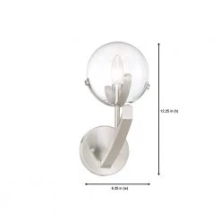 6.35 in. Spyglass 1-Light Satin Platinum Mid-Century Modern Wall Mount Sconce Light with Clear Glass Shade by Designers Fountain -Designers Fountain Shop satin platinum designers fountain vanity lighting 93801 sp 1d 1000