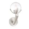 6.35 in. Spyglass 1-Light Satin Platinum Mid-Century Modern Wall Mount Sconce Light with Clear Glass Shade by Designers Fountain -Designers Fountain Shop satin platinum designers fountain vanity lighting 93801 sp 64 1000
