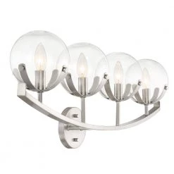 30 in. Spyglass 4-Light Satin Platinum Mid-Century Modern Bathroom Vanity Light with Clear Glass Shades by Designers Fountain -Designers Fountain Shop satin platinum designers fountain vanity lighting 93804 sp a0 1000
