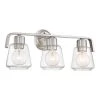 21 in. Riley 3-Light Satin Platinum Industrial Bathroom Vanity Light with Clear Glass Shades by Designers Fountain -Designers Fountain Shop satin platinum designers fountain vanity lighting 96203 sp 64 1000