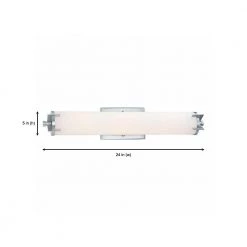 24 in. Aristo 1-Light LED Satin Platinum Contemporary Bathroom Vanity Light with Satin White Glass Shade by Designers Fountain -Designers Fountain Shop satin platinum designers fountain vanity lighting led68203 sp 1d 1000