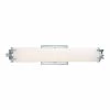 24 in. Aristo 1-Light LED Satin Platinum Contemporary Bathroom Vanity Light with Satin White Glass Shade by Designers Fountain -Designers Fountain Shop satin platinum designers fountain vanity lighting led68203 sp 64 1000