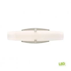 13 in. Aiden 1-Light LED Satin Platinum Modern Bathroom Vanity Light with Etched Opal Glass Shade by Designers Fountain -Designers Fountain Shop satin platinum designers fountain vanity lighting led6921 sp a0 1000