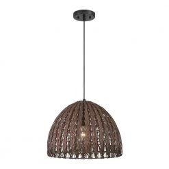Layla 1-Light Stained Cane with Black Accents Hanging Pendant by Designers Fountain