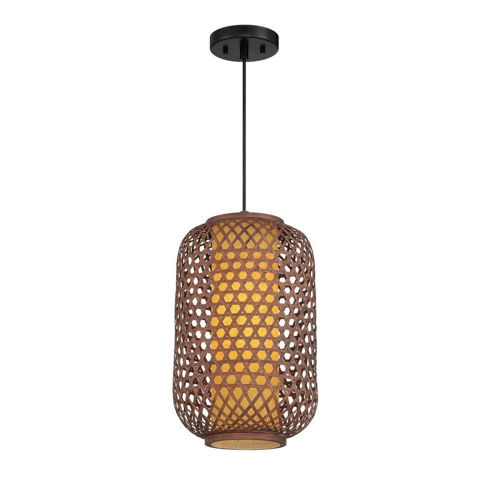 Bodhi 1-Light Stained Cane with Black Accents Hanging Pendant by Designers Fountain 3 Bodhi 1-Light Stained Cane with Black Accents Hanging Pendant by Designers Fountain