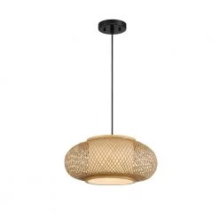 Linnea 1-Light Stained Cane with Black Accents Hanging Pendant by Designers Fountain