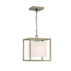 Chloie 9 in. 1-Light Sterling Gold Mini Pendant by Designers Fountain