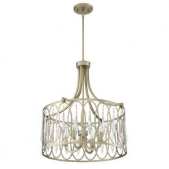 Hutton 21 in. 4-Light Sterling Gold Inverted Pendant by Designers Fountain -Designers Fountain Shop sterling gold designers fountain chandeliers 94431 sg fa 1000