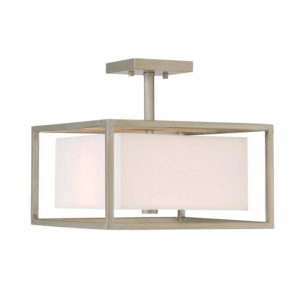 13 in. Chloie 2-Light Sterling Gold Ceiling Light Semi Flush Mount by Designers Fountain 5 13 in. Chloie 2-Light Sterling Gold Ceiling Light Semi Flush Mount by Designers Fountain - Image 3