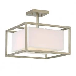 13 in. Chloie 2-Light Sterling Gold Ceiling Light Semi Flush Mount by Designers Fountain