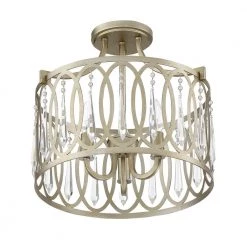 14.75 in. Hutton 3-Light Sterling Gold Ceiling Light Semi Flush Mount by Designers Fountain -Designers Fountain Shop sterling gold designers fountain flush mount lights 94411 sg 4f 1000