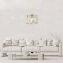 Hutton 10 in. 1-Light Sterling Gold Mini Pendant by Designers Fountain -Designers Fountain Shop sterling gold designers fountain pendant lights 94430 sg 4f 1000