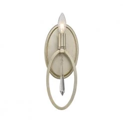 5 in. Hutton 1-Light Sterling Gold Glam Wall Mount Sconce Light with Faceted Glass Crystal Accent by Designers Fountain -Designers Fountain Shop sterling gold designers fountain vanity lighting 94401 sg 4f 1000