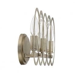 24.5 in. Hutton 3-Light Sterling Gold Glam Bathroom Vanity Light with Faceted Crystal Accents by Designers Fountain 12 24.5 in. Hutton 3-Light Sterling Gold Glam Bathroom Vanity Light with Faceted Crystal Accents by Designers Fountain -Designers Fountain Shop sterling gold designers fountain vanity lighting 94403 sg 1f 1000