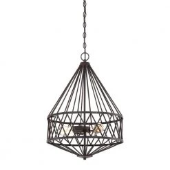 Arris 3-Light Vintage Bronze Interior Pendant by Designers Fountain