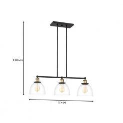 Bryson 3-Light Vintage Bronze Mid-Century Linear Chandelier with Clear Glass Shade by Designers Fountain -Designers Fountain Shop vintage bronze designers fountain chandeliers 92638 vb 40 1000