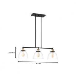Bryson 3-Light Vintage Bronze Mid-Century Linear Chandelier with Clear Glass Shade by Designers Fountain -Designers Fountain Shop vintage bronze designers fountain chandeliers 92638 vb 66 1000