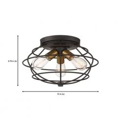 15 in. Jax 3-Light Vintage Bronze Interior Ceiling Light Flush Mount by Designers Fountain -Designers Fountain Shop vintage bronze designers fountain flush mount lights 1260 vb 40 1000