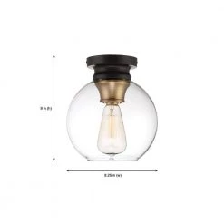 Ella 8.25 in. 1-Light Vintage Bronze Flush Mount Ceiling Light with Clear Glass Shade by Designers Fountain -Designers Fountain Shop vintage bronze designers fountain flush mount lights 1262 vb 40 1000