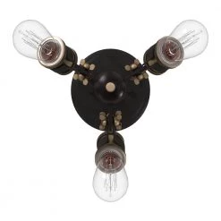 13 in. Miles 3-Light Vintage Bronze Interior Ceiling Light Semi Flush Mount by Designers Fountain -Designers Fountain Shop vintage bronze designers fountain flush mount lights 91011 vb 1f 1000