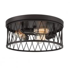 14.5 in. Arris 3-Light Vintage Bronze Interior Ceiling Light Flush Mount by Designers Fountain