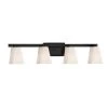 31 in. Cornerstone 4-Light Vintage Bronze Industrial Bathroom Vanity Light with Cased Opal Glass Shades by Designers Fountain