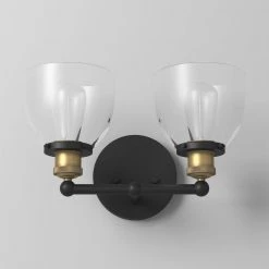 Bryson 14.88 in. 2-Light Vintage Bronze Mid-Century Modern Bathroom Vanity Light with Clear Glass Shades by Designers Fountain 19 Bryson 14.88 in. 2-Light Vintage Bronze Mid-Century Modern Bathroom Vanity Light with Clear Glass Shades by Designers Fountain -Designers Fountain Shop vintage bronze designers fountain vanity lighting 92602 vb 44 1000