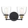 Bryson 14.88 in. 2-Light Vintage Bronze Mid-Century Modern Bathroom Vanity Light with Clear Glass Shades by Designers Fountain -Designers Fountain Shop vintage bronze designers fountain vanity lighting 92602 vb 64 1000