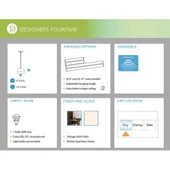 Hyde Park 1-Light Vintage Gold Interior Incandescent Mini Pendant by Designers Fountain -Designers Fountain Shop vintage gold designers fountain pendant lights 87930 vtg 76 1000