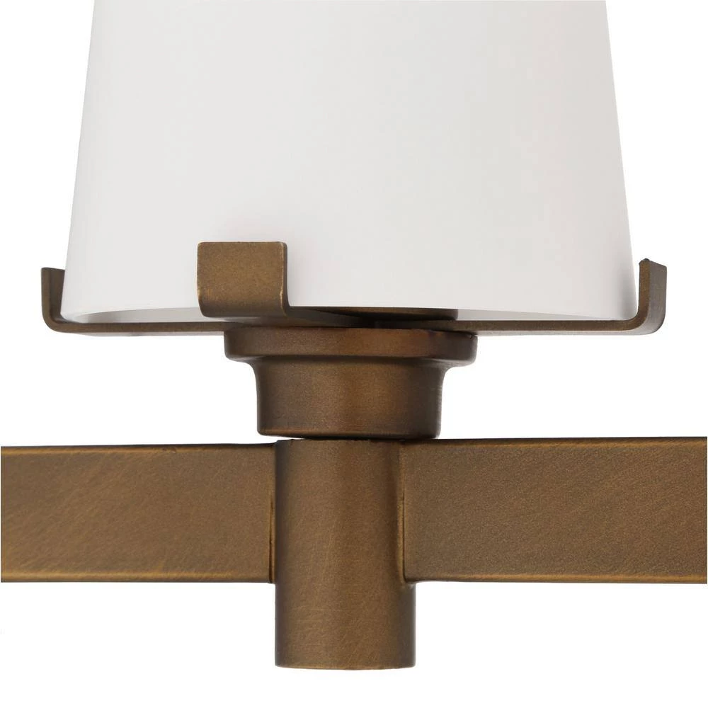 24 in. Hyde Park 3-Light Vintage Gold Modern Bathroom Vanity Light with Opal Glass Shades by Designers Fountain 5 24 in. Hyde Park 3-Light Vintage Gold Modern Bathroom Vanity Light with Opal Glass Shades by Designers Fountain - Image 3