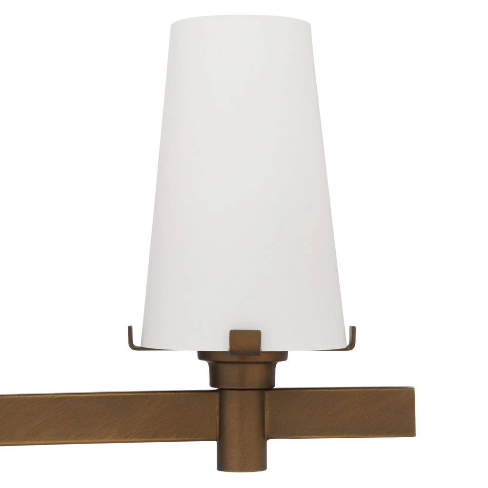 24 in. Hyde Park 3-Light Vintage Gold Modern Bathroom Vanity Light with Opal Glass Shades by Designers Fountain 9 24 in. Hyde Park 3-Light Vintage Gold Modern Bathroom Vanity Light with Opal Glass Shades by Designers Fountain - Image 7