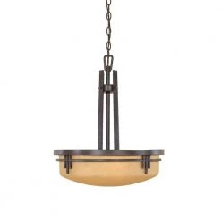 Mission Ridge 3-Light Warm Mahogany Hanging/Ceiling Light by Designers Fountain