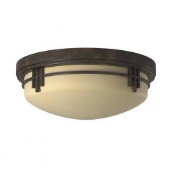 13 in. Mission Ridge 2-Light Warm Mahogany Ceiling Light Flush Mount by Designers Fountain