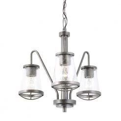 Darby 3-Light Weathered Iron Industrial Chandelier with Seeded Glass Shaded by Designers Fountain -Designers Fountain Shop weathered iron designers fountain chandeliers 87083 wi 1d 1000