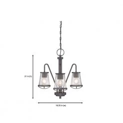 Darby 3-Light Weathered Iron Industrial Chandelier with Seeded Glass Shaded by Designers Fountain -Designers Fountain Shop weathered iron designers fountain chandeliers 87083 wi 66 1000