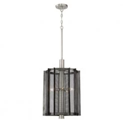 Baxter 5-Light Weathered Iron Hall and Foyer Pendant by Designers Fountain