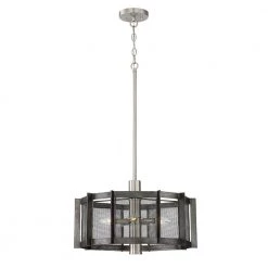 Baxter 5-Light Weathered Iron Chandelier with Steel Mesh Shade by Designers Fountain