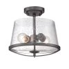 Darby 12 in. 2-Light Weathered Iron Industrial Ceiling Light Semi Flush Mount with Clear Seedy Glass Shade by Designers Fountain -Designers Fountain Shop weathered iron designers fountain flush mount lights 87011 wi 64 1000